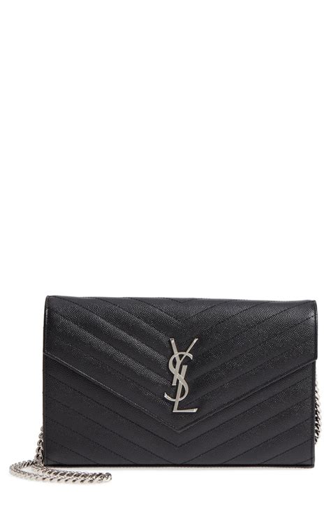 ysl monogram quilted leather wallet on a chain|ysl wallet on chain sale.